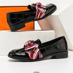 Women Shoes Bow Decor Flat Loafers